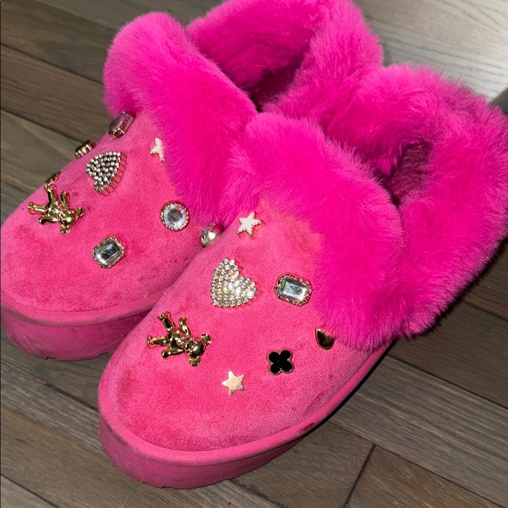 Pink Kids Shoes with Embellishments